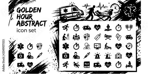Quadro su tela EMS Golden Hour Abstract Black White-Time Pressure Urgency Intervention-Critical