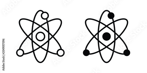 Obraz na płótnie Physics icon concept. solid and line symbols