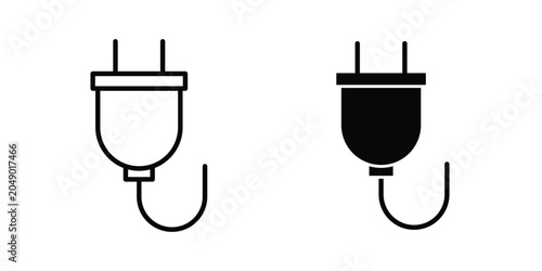 Fotografie Power plug icon concept. solid and line symbols