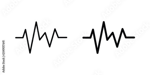Принти на полотні Pulse icon concept. solid and line symbols