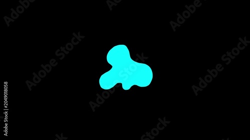 Abstract liquid blob growth animation on black background organic ink splash shape morphing motion graphic element