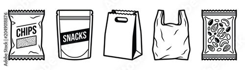 Silhouette of a chips packet snack pouch