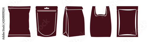 Silhouette of a chips packet snack pouch
