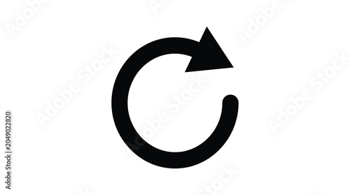 Bild auf Leinwand Circular arrow with clockwise direction a black silhouette on white background l