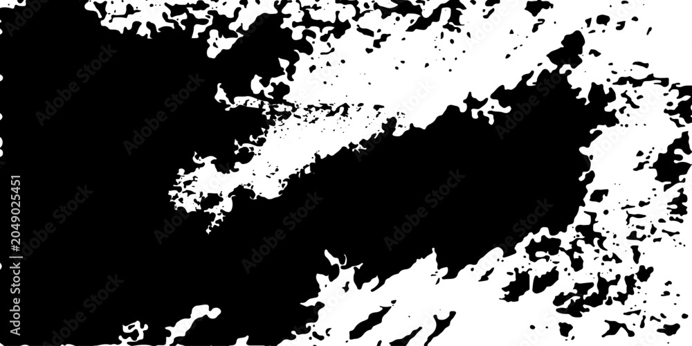 Obraz premium An abstract artistic pattern with bold black shapes contrasted against a textured white background, evoking a sense of raw energy and modern design.