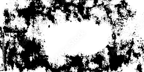 Abstract black and white textured grunge frame with a central white empty space, perfect for overlaying text or images.