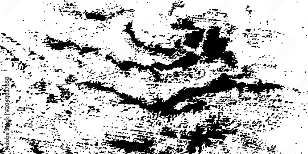Obraz premium Abstract textured pattern with organic shapes in black and white, resembling weathered wood grain or natural rock formations, creating a sense of raw, organic beauty.