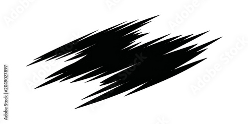 Tableau sur toile Abstract black ink splash graphic on a white background, representing dynamism and artistic expression