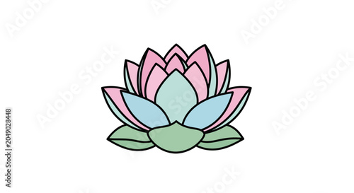 Slika na platnu Colorful lotus flower with petals.