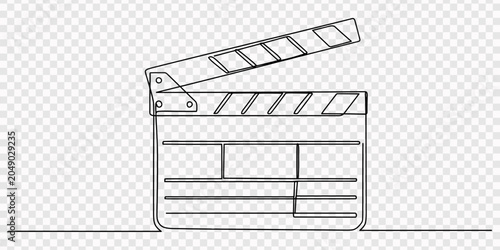 Vászonkép Continuous one line drawing of Film Clapper