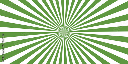 Foto Radiant Sunburst Pattern: A vibrant green and white sunburst pattern radiates outwards from a central point, creating a dynamic and energetic visual effect