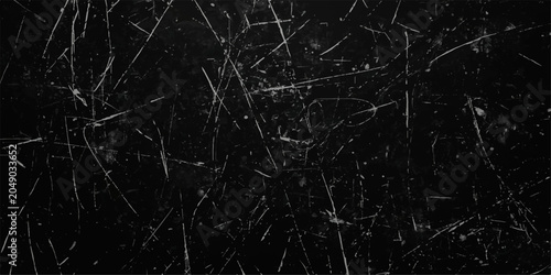 Foto Abstract Grunge Overlay Texture with Black Background White Scratch Marks Rough Distressed Lines Dust Noise Effects and Chaotic Vintage Urban Scuff Design