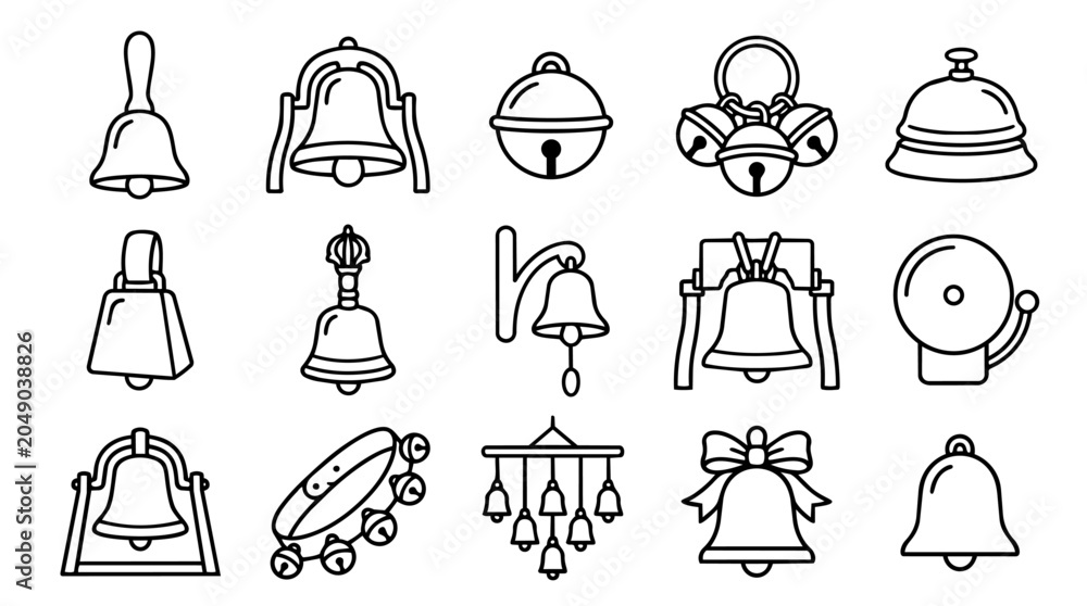 Obraz premium Assorted bell line icons