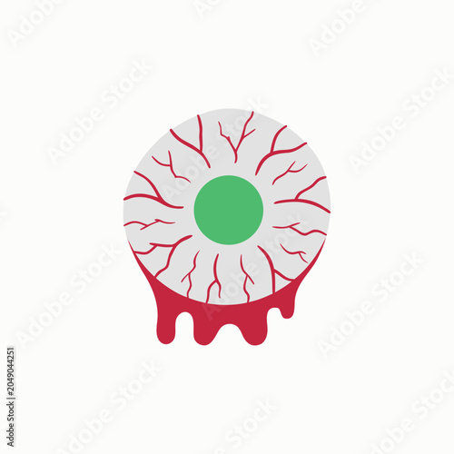 Creepy halloween bloodshot eyeball photo booth prop on a stick for spooky party fun and decoration