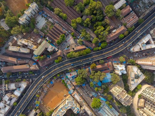 Canvas Print Overhead View of Mumbai Urban Landscape
Curved Flyover in Mumbai Drone Photograp