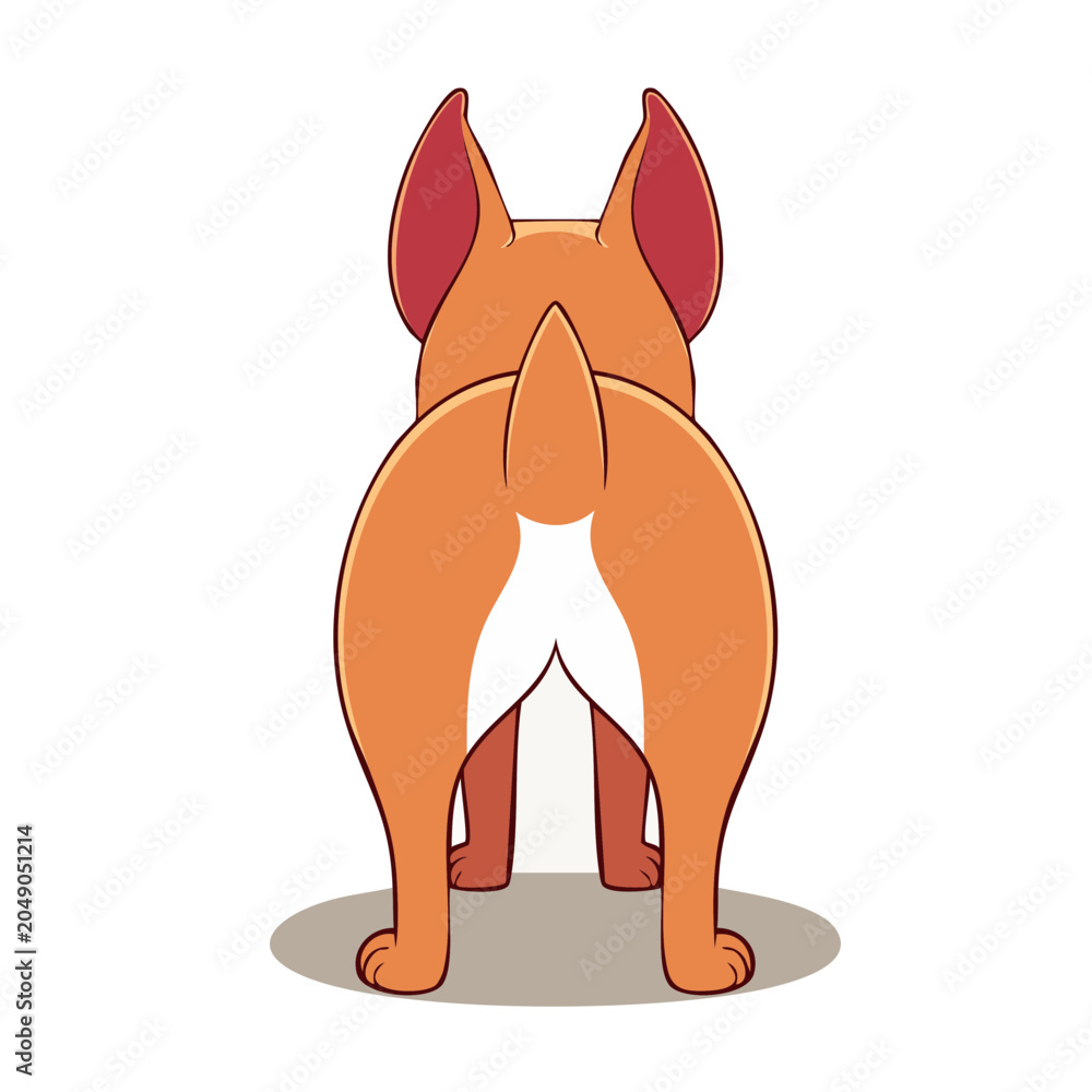 Fototapeta premium Cartoon dog butt illustration