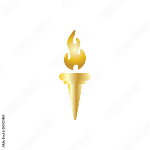 Cuadro en lienzo Golden torch illustration with flame on top burning brightly now