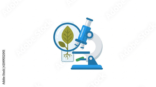 Microscope and Plant Research Scientific Study.