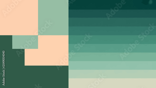 Foto Geometric color blocks and horizontal gradient stripes form an abstract backgrou