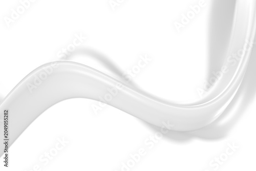 White glossy liquid wave shape on seamless background for abstract wallpaper and product mockup backdrop design.3d render