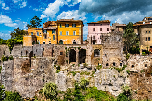 Fotografie View of Orte, a town in the province of Viterbo, Lazio, Italy