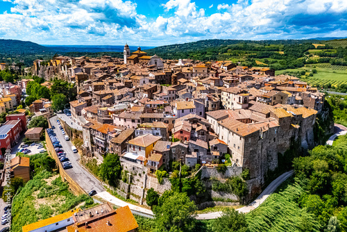 Tableau sur toile View of Orte, a town in the province of Viterbo, Lazio, Italy