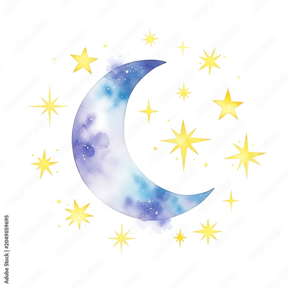 Naklejka premium Abstract blue planet with golden starburst and cosmic dust.