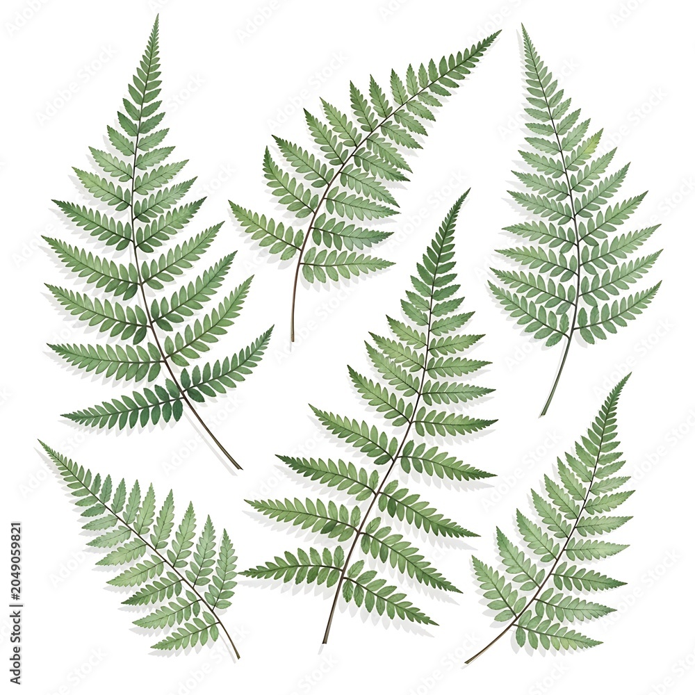 Obraz premium Close-up of green fern leaves in natural light.