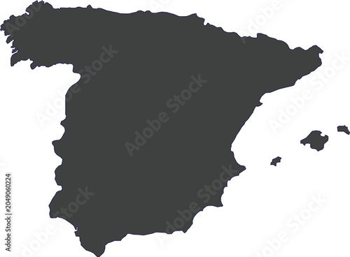 Bild auf Leinwand Map of Spain silhouette simple vector illustration