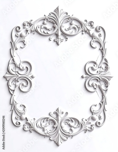 Intricate ornate monogram frame with floral scrollwork design.