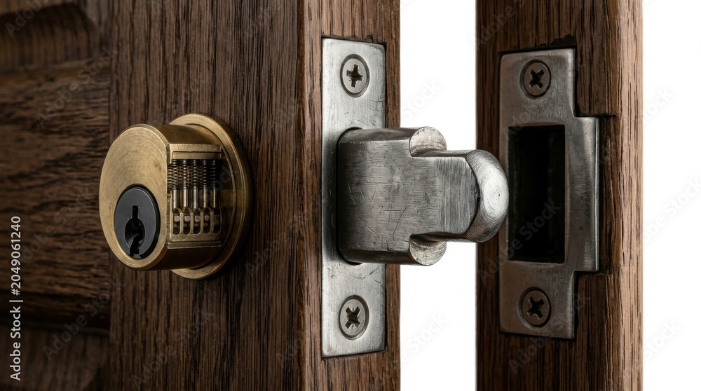 Fototapeta premium Door Lock Mechanism Cross Section Detail View