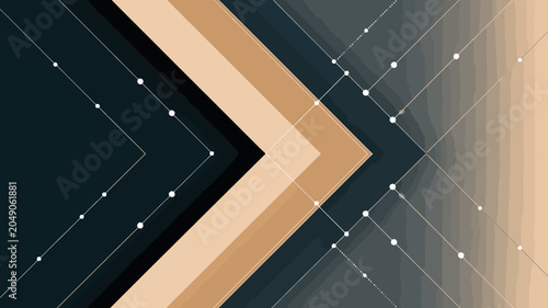 Foto Geometric abstract design with intersecting lines and gradient beige grey color