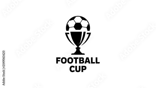 Football cup silhouette with soccer ball detail on a white background a graphic representation trophy award sports championship tournament