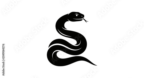 Black Snake Silhouette Side View.