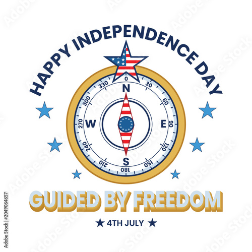 United States Independence Day vector Illustration of compass