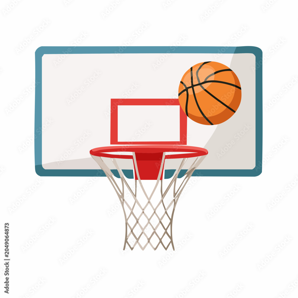 Naklejka premium Basketball hoop with ball in motion