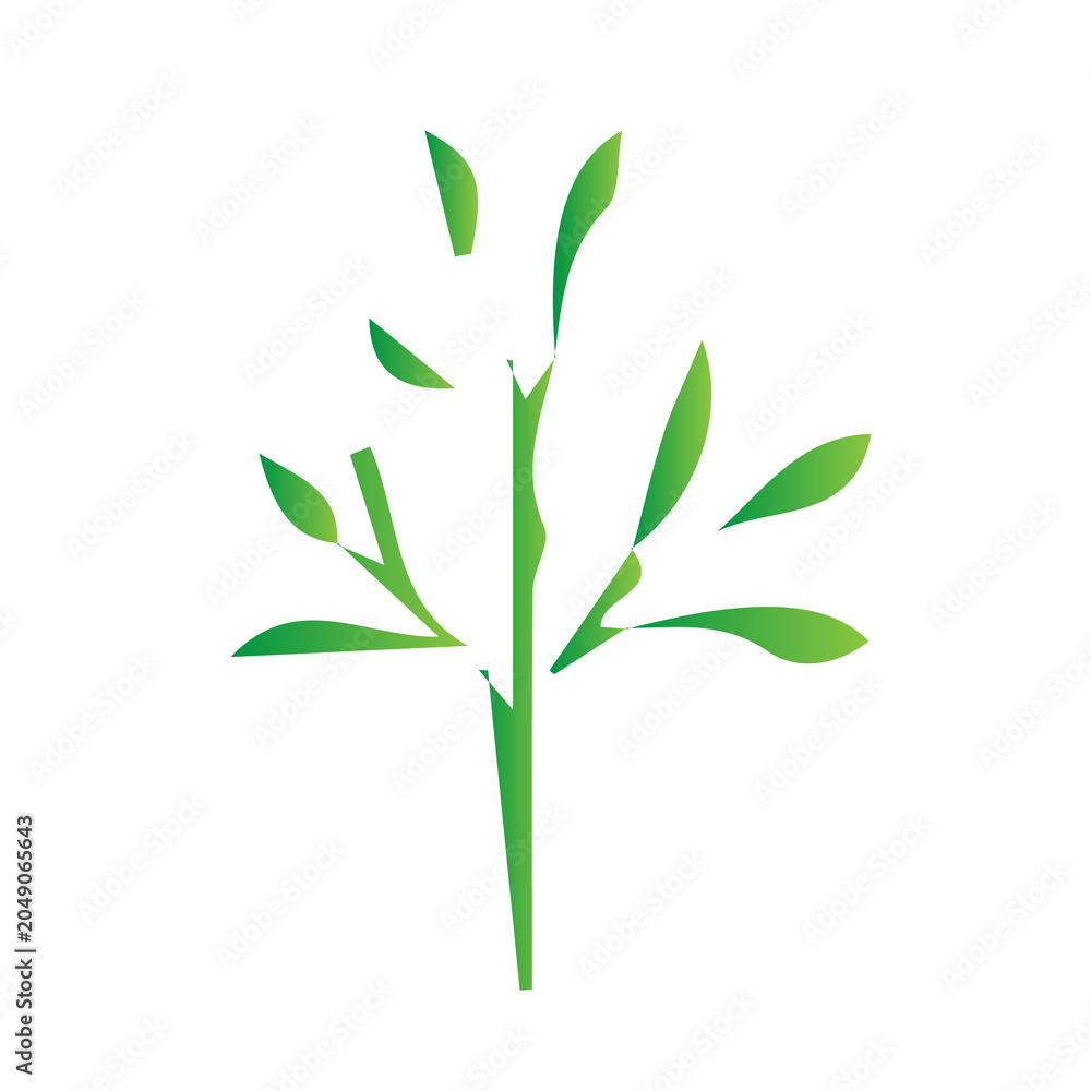 Fototapeta premium Green gradient leaves and tree elements