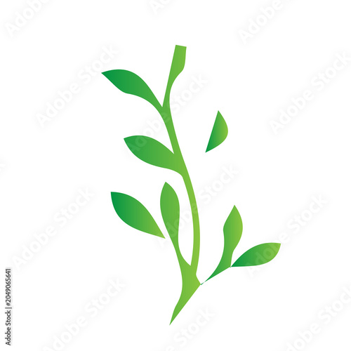 Green gradient leaves and tree elements