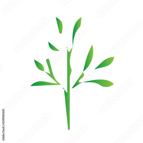 Green gradient leaves and tree elements