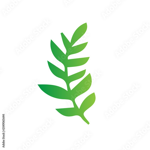 Green gradient leaves and tree elements