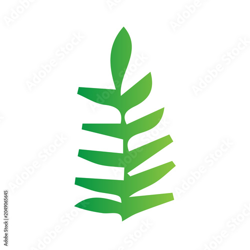 Green gradient leaves and tree elements