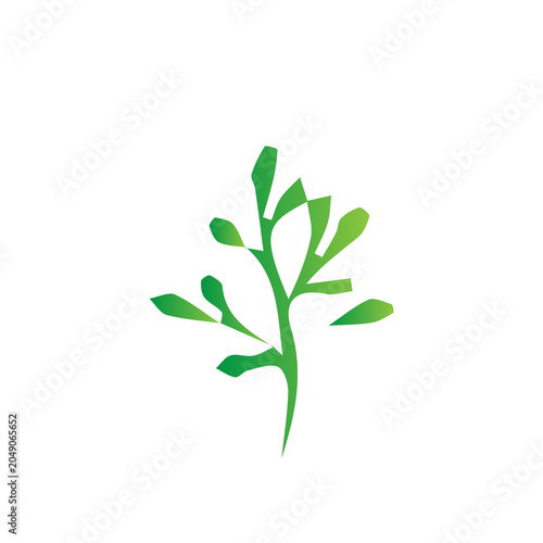 Green gradient leaves and tree elements