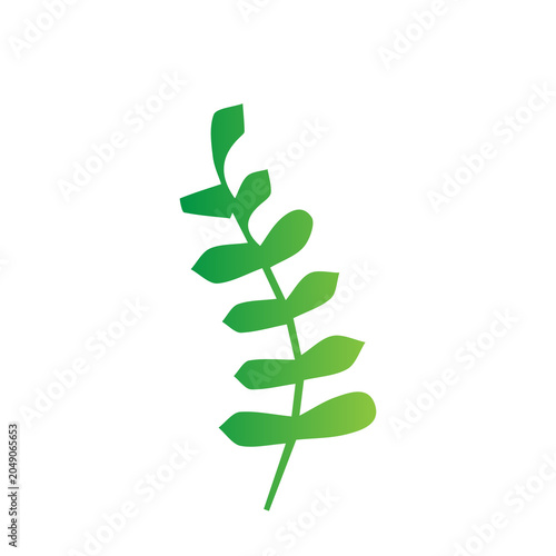 Green gradient leaves and tree elements