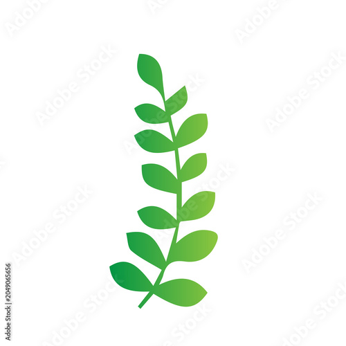 Green gradient leaves and tree elements