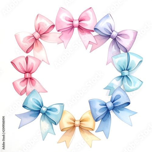 Delicate watercolor flowers in soft pastel shades bouquet.