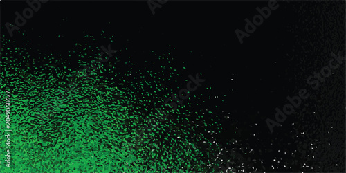 Foto Green and Black Abstract Particle Explosion Texture.