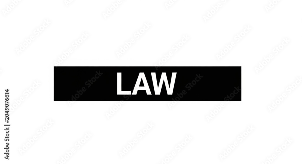 Obraz premium Black and white legal sign with bold text on a white background for law or justice themes