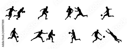 Foto male gaelic football players silhouette