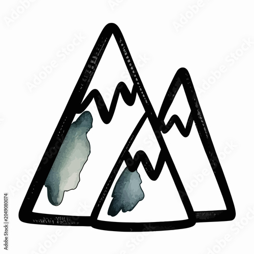 set of triangular mountains