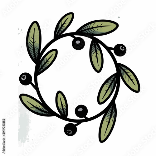 vector illustration of olive branch